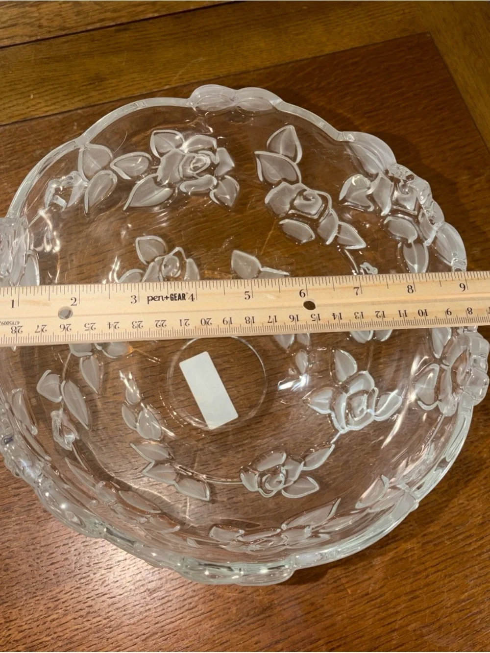 Mikasa Clear Floral Embossed Glass Serving Bowl